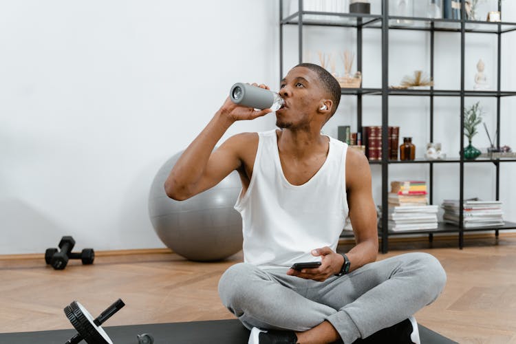 A Man Drinking Water