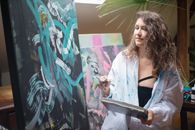 Photo of a Woman Painting