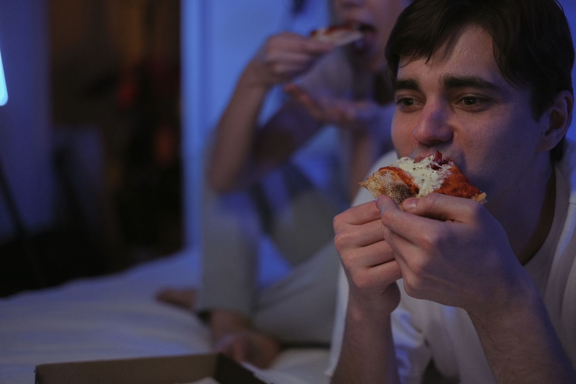 A Man Eating Pie