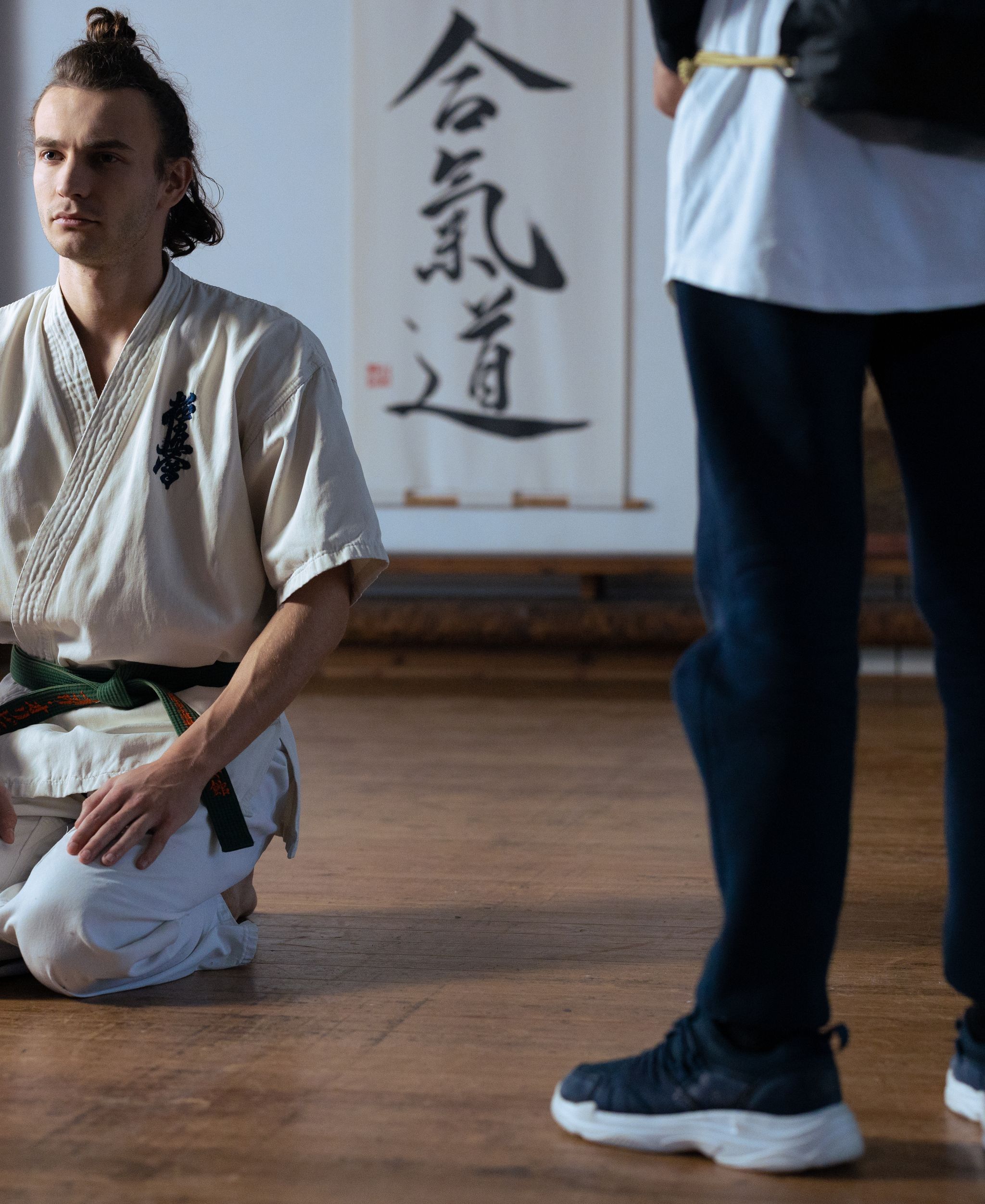Martial arts class in a dojo