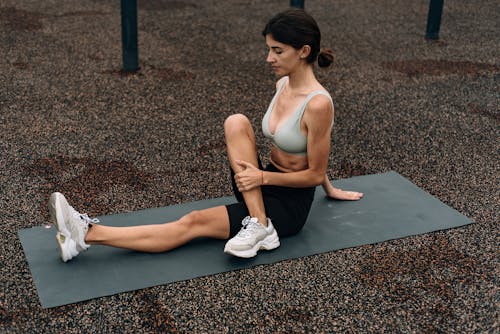 A Woman Stretching