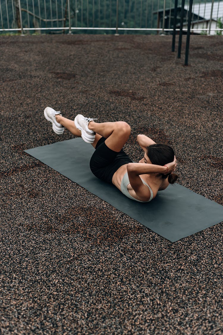 Woman During ABS Workout