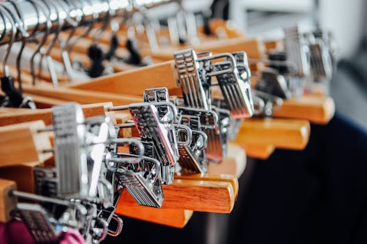 Free stock photo of wood, metal, clothes, display