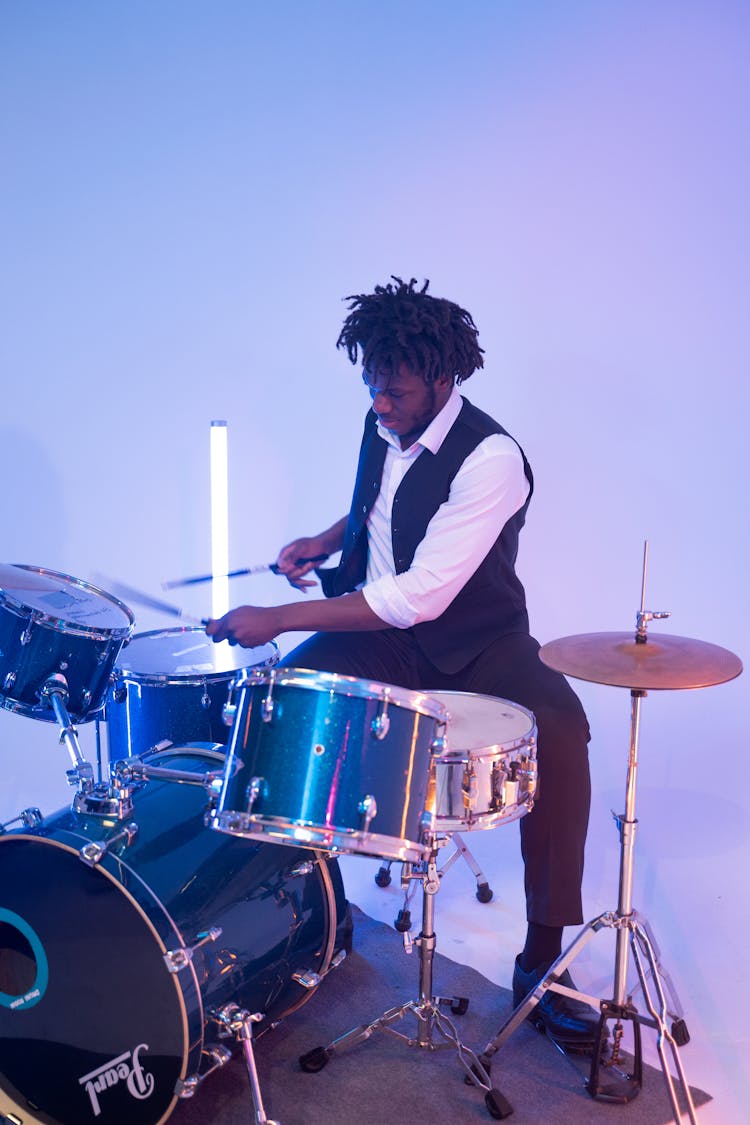 Man Playing Drums