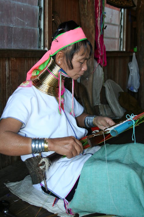 Photo of a Long Neck Tribal Woman with Rings