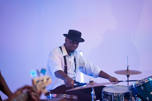 Free Man Playing Drums Stock Photo