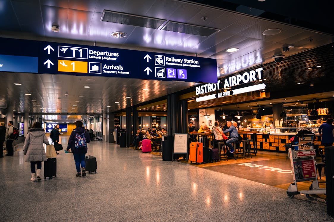 Free People Inside Airport Stock Photo