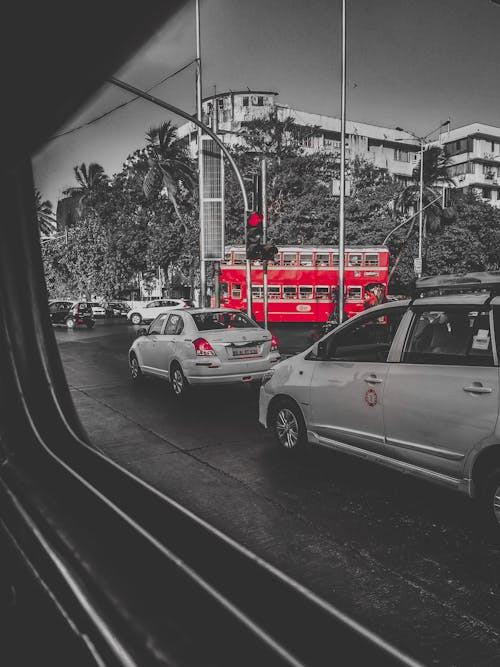 Foto stok gratis bus merah, lalu lintas, merah