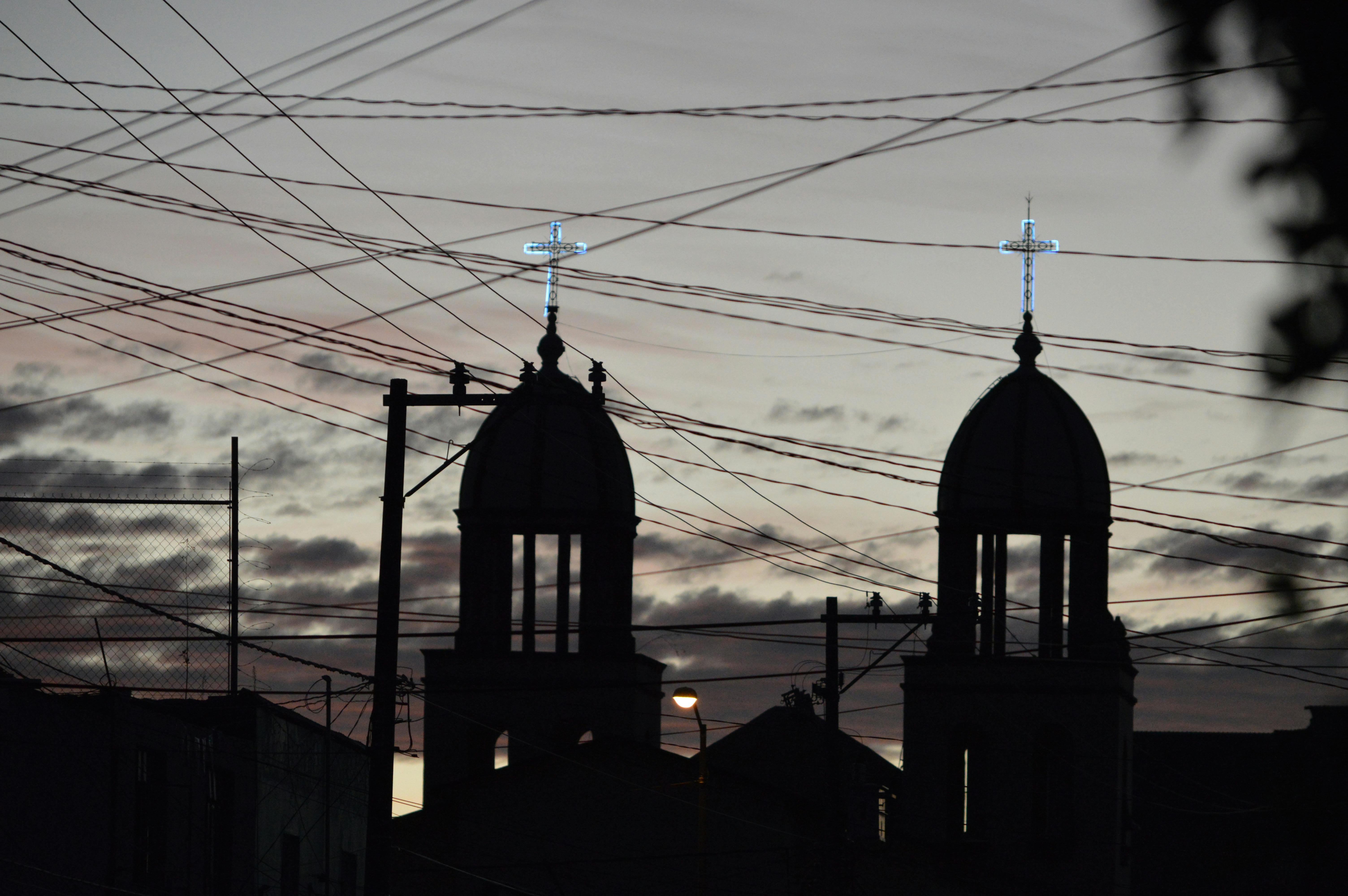 Free stock photo of afternoon, cables, church