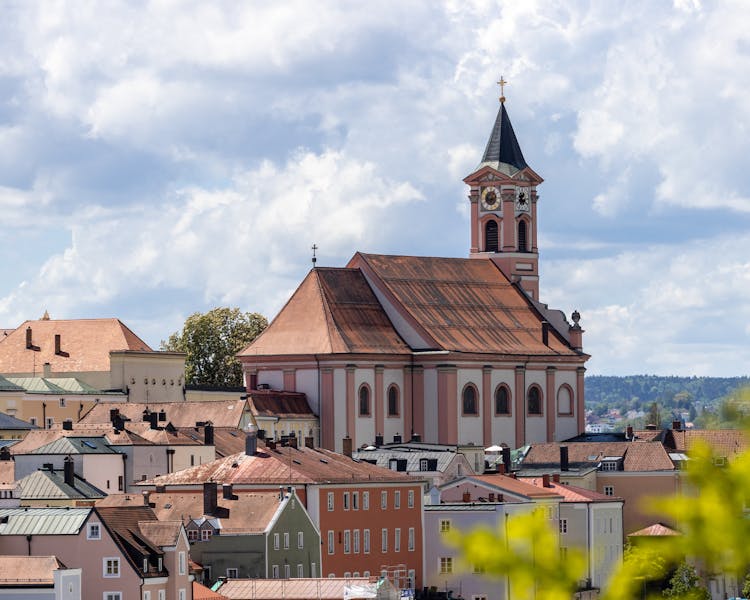 Church Towering Above City