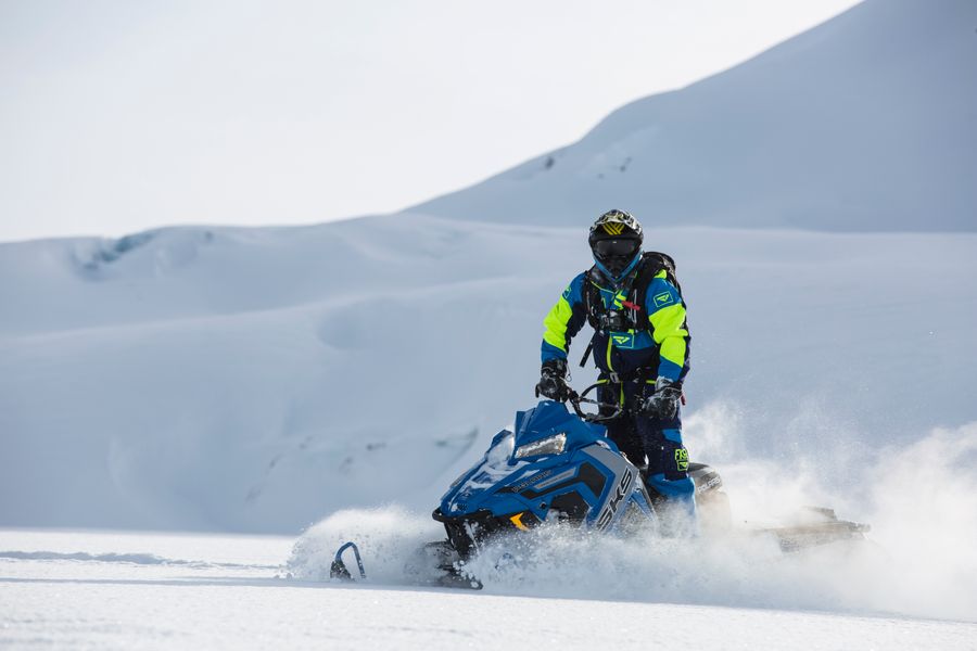 Snowmobile adventure on a glacier