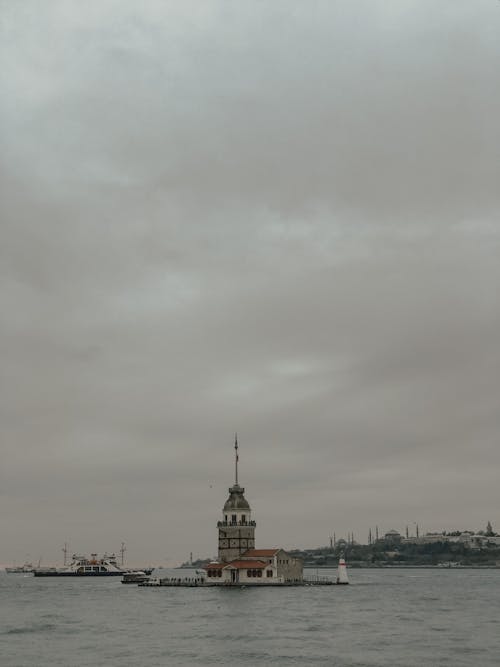 Lighthouse Tower In the Middle of the Sea