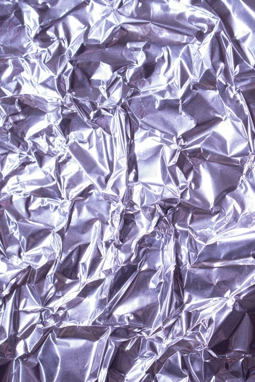 Close-Up Shot of a Wrinkled Foil