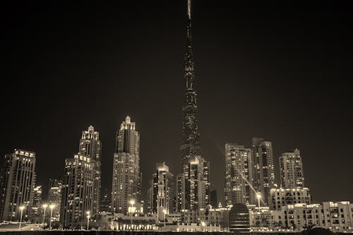 Free City Skyline During Night Time Stock Photo