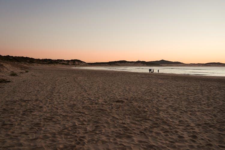 Scenery Of A Beach During Dusk