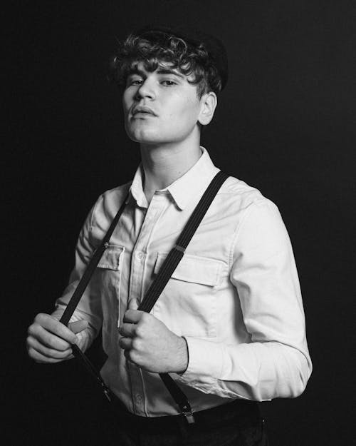 Man Wearing Suspenders