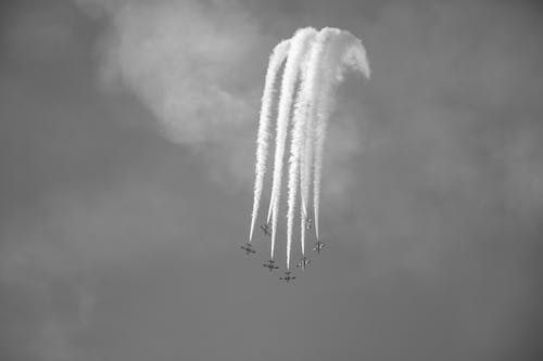 Free Photography Grayscale of Performing Jet Stock Photo