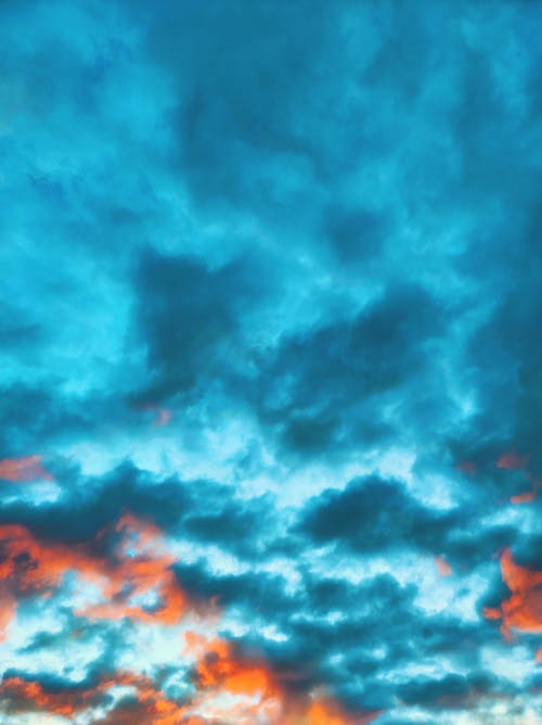 Beautiful Blue and Orange Cloudy Sky