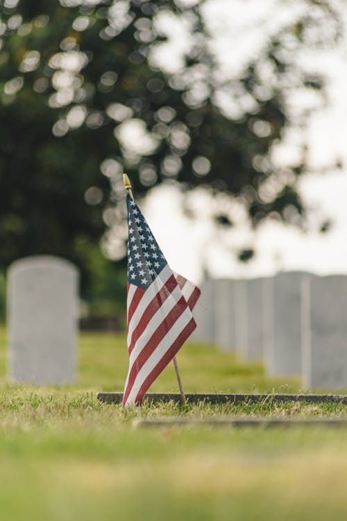 Photos gratuites de arrière-plan flou, cimetière, drapeau