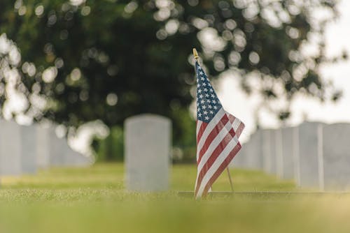 Photos gratuites de arrière-plan flou, cimetière, drapeau américain