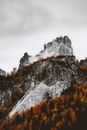 Snow Covered Mountain Under Cloudy Sky