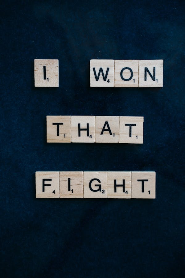 Top View of a Slogan in Scrabble Tiles