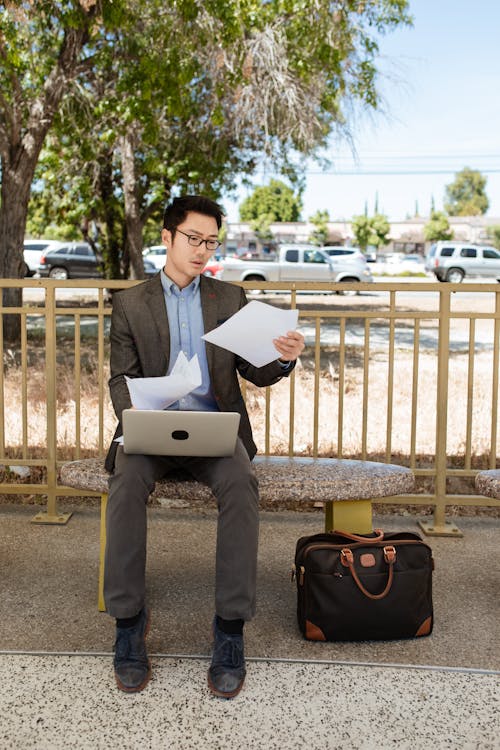 Man Working in the Waiting Area