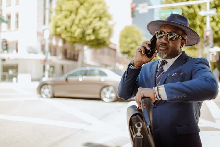 Businessman Checking The Time