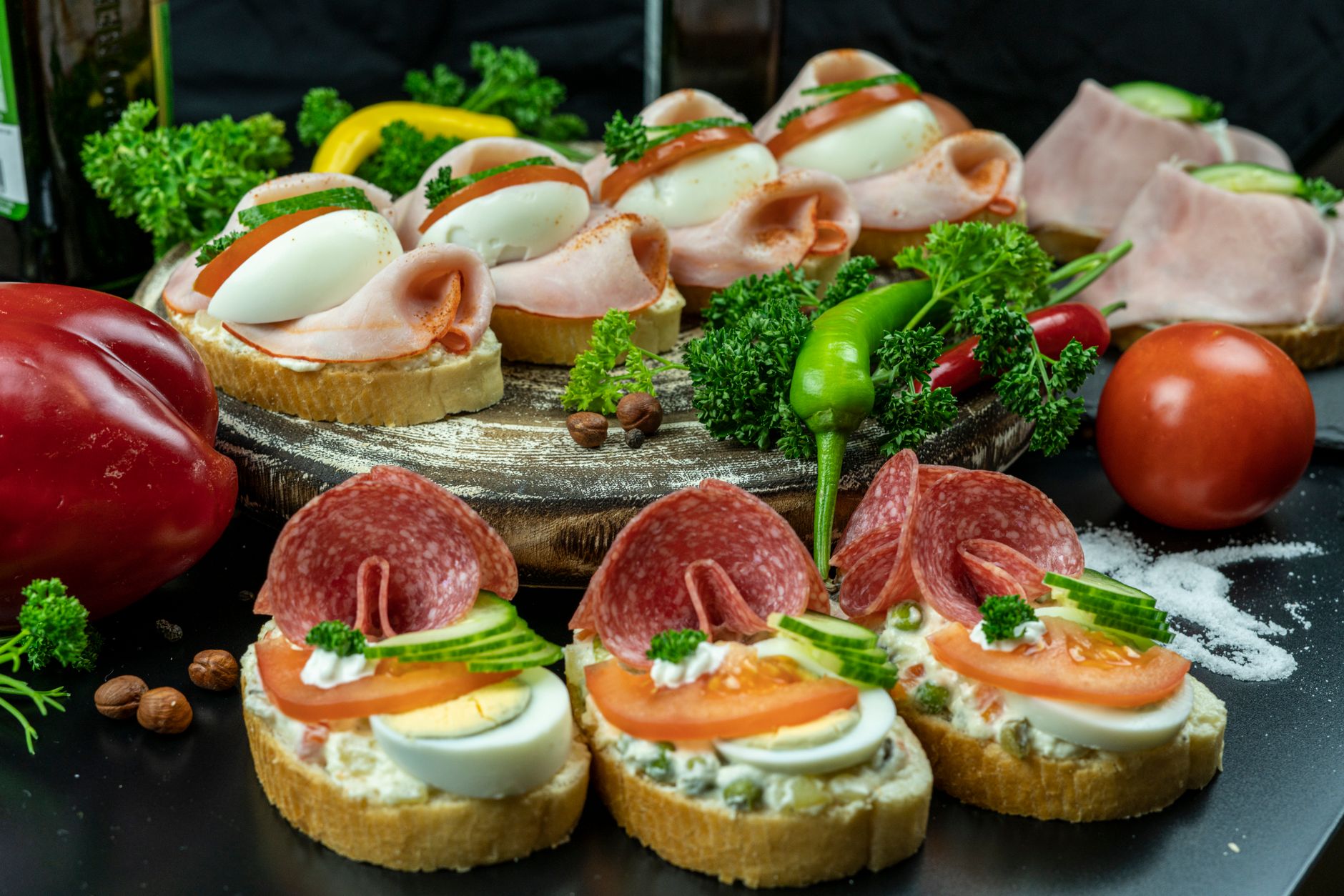 Chlebíčky (Czech Open-Faced Sandwiches) Czech Republic food