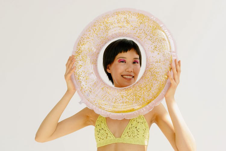 Smiling Woman With Swimming Ring