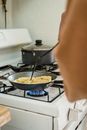 Person Cooking on Black Frying Pan
