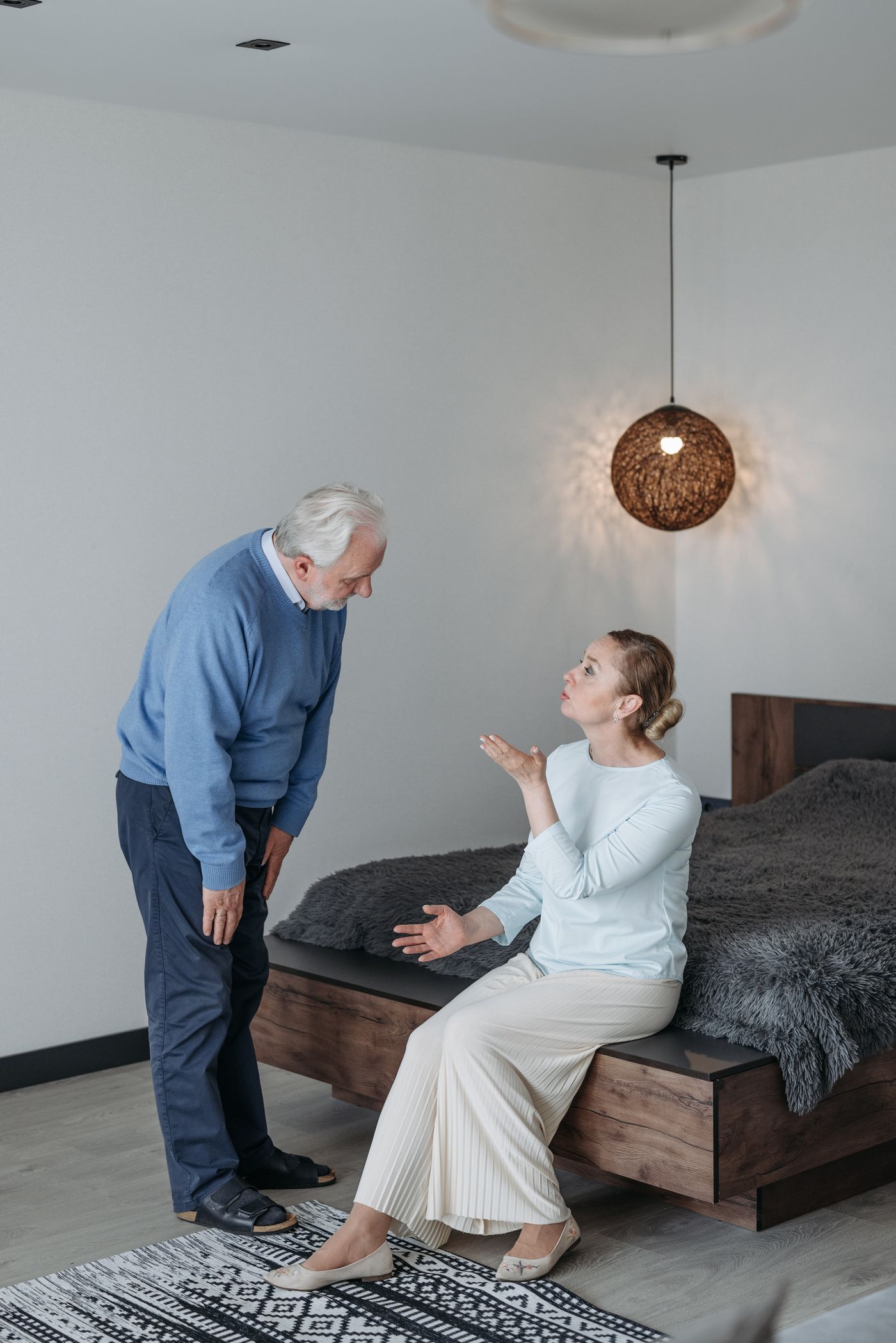 Couple having a serious supportive conversation