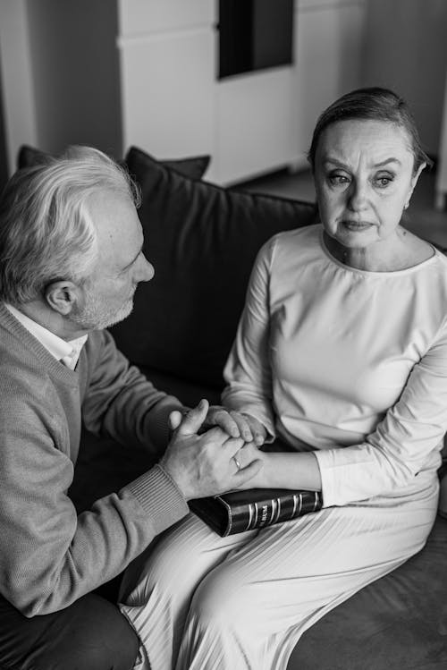 Free Grayscale Photo of an Emotional Woman  Stock Photo