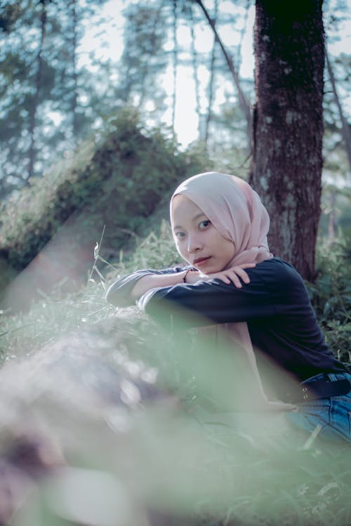 A Woman Wearing Hijab in the Forest