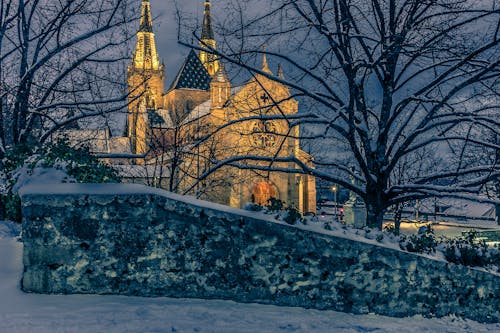 Free stock photo of church, clock tower, evening light