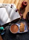 Bread on White Ceramic Plate Beside White Ceramic Mug