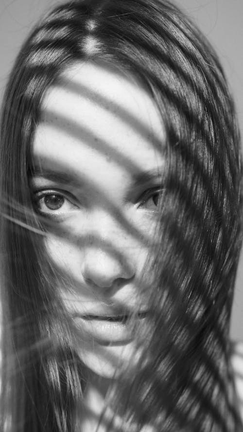 Grayscale Photo of a Woman