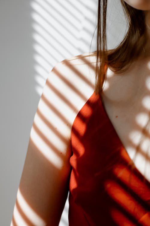 A Woman in Red Spaghetti Strap