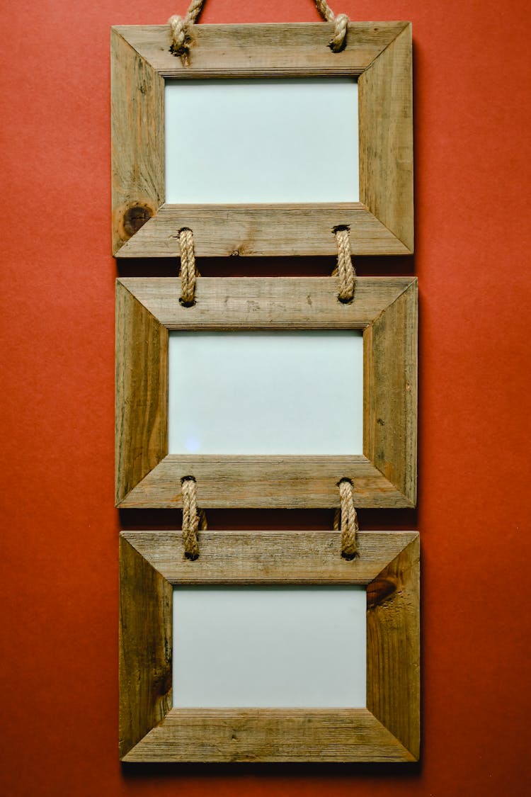 Wooden Frames Hanging On A Wall