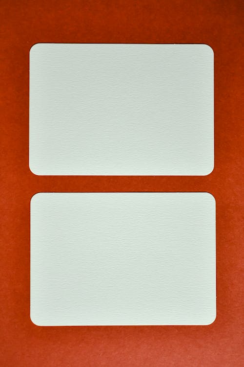 Close-Up Shot of Blank Cards