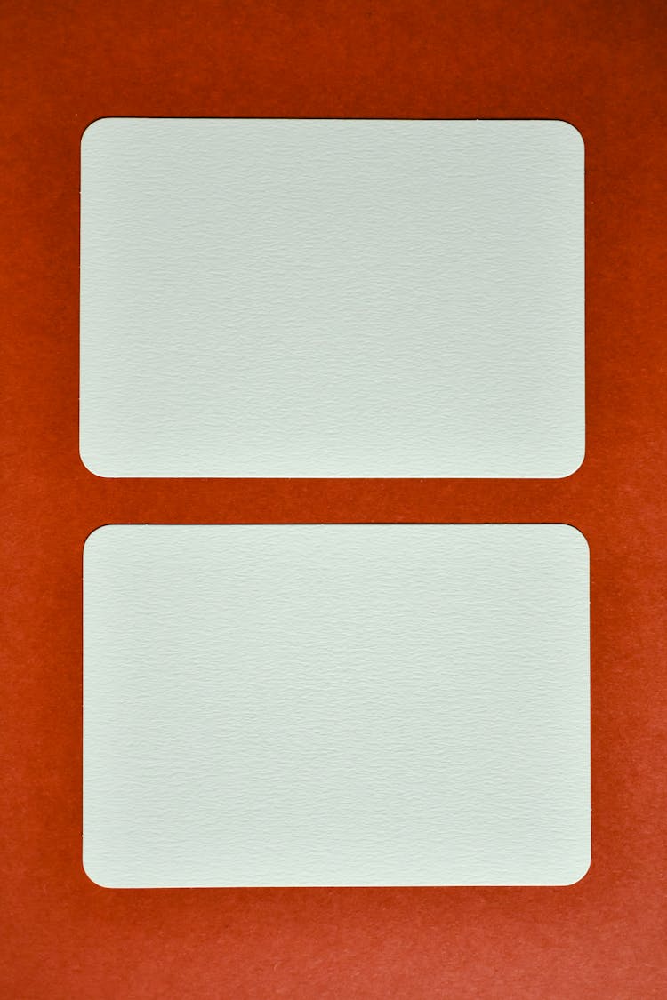 Close-Up Shot Of Blank Cards