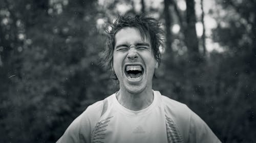 Free Monochrome Photo of a Man Shouting Stock Photo