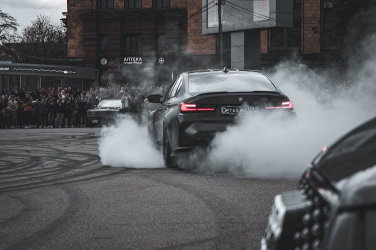 Black Sports Car On Road