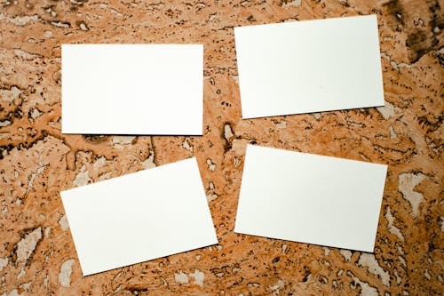 Blank Cards on a Marble Surface