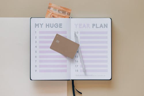 Close-Up Shot of a Planner Notebook