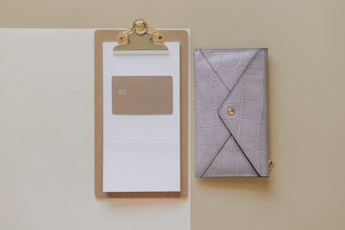 Gratis lagerfoto af blankt papir, clipboard, flatlay