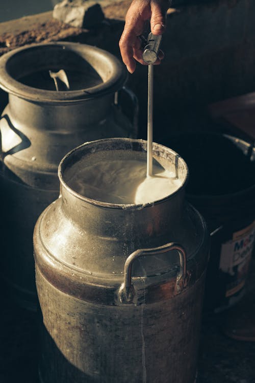 White Foamy Liquid in Milk Can 