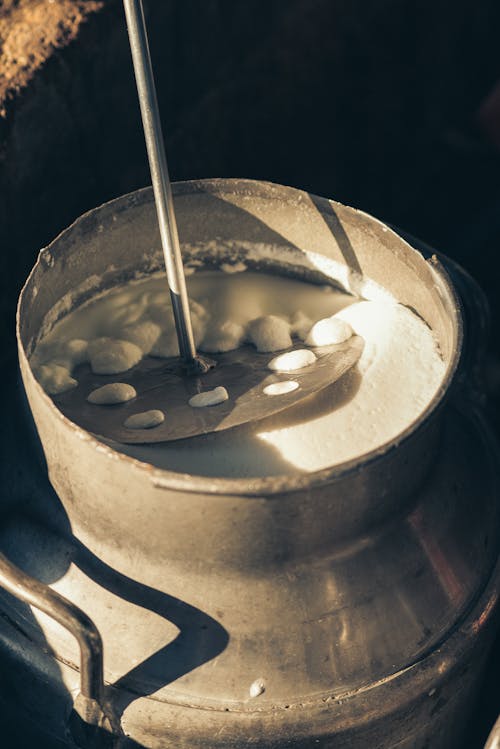 Close-up of a Jug with Milk 