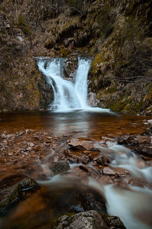 Free Cascade on a Small River  Stock Photo