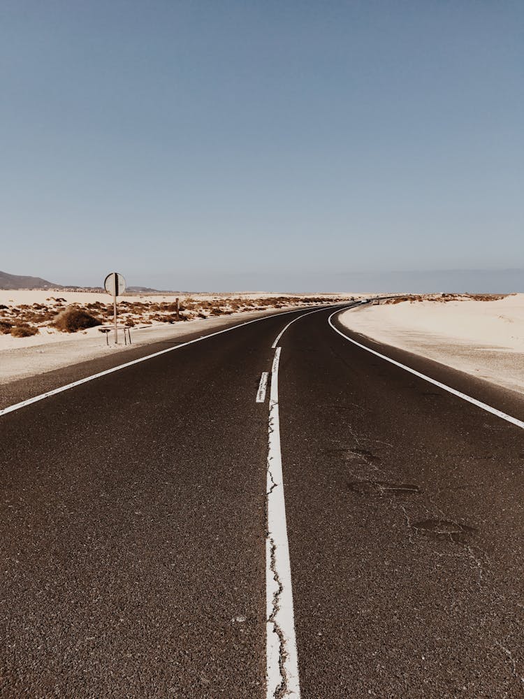 Empty Road At The Desert